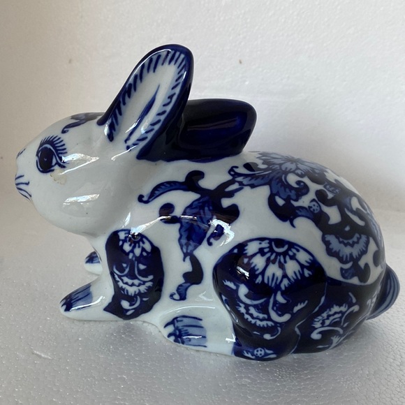 Holiday | Bunny Rabbit Ceramic Blue And White Little Bunny | Poshmark